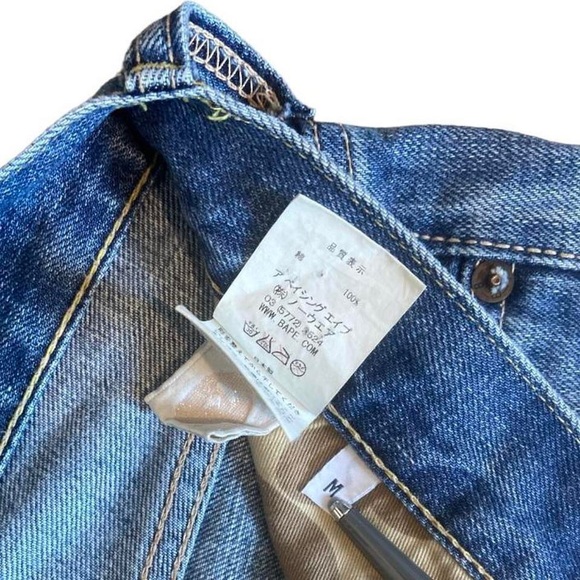 Bape Bapesta Embossed Spellout Baggy Jeans - Picture 3 of 4